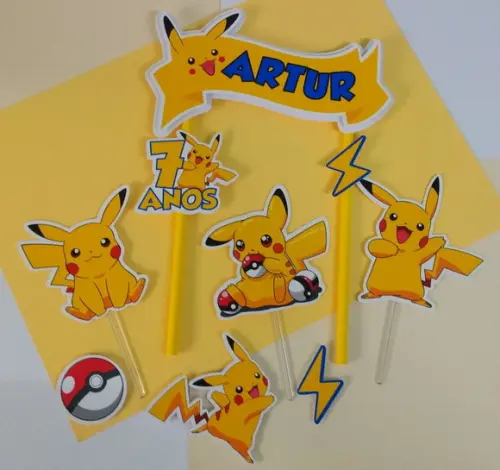 Topo de Bolo/cake Topper Pikachu 2