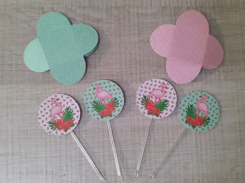 Toppers e Forminhas para Doces Flamingo