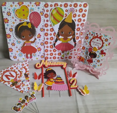 Kit Festa Só Um Bolinho Menina Afro