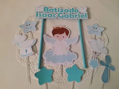 Topo de Bolo/Cake Topper Batizado 7