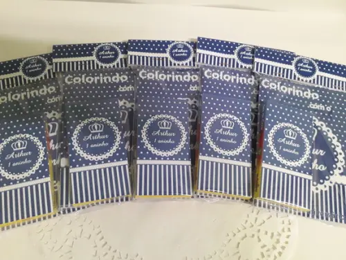 Kit Livrinho para Colorir Coroa/Realeza Azul