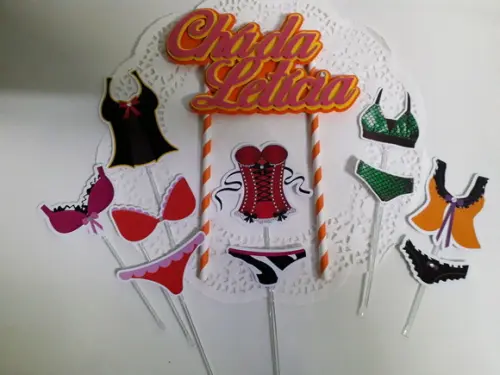 Topo de Bolo/Cake Topper Chá de Lingerie
