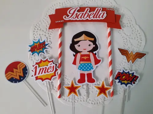 Topo de Bolo/Cake Topper Mulher Maravilha Baby3