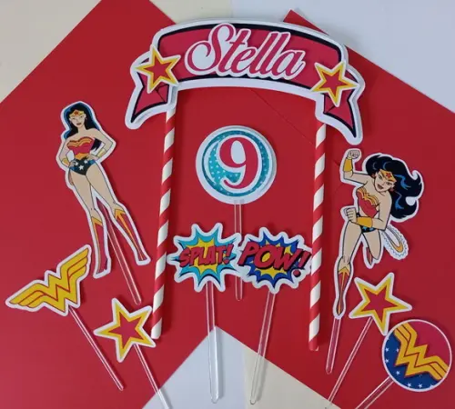 Topo de Bolo/cake Topper Mulher Maravilha