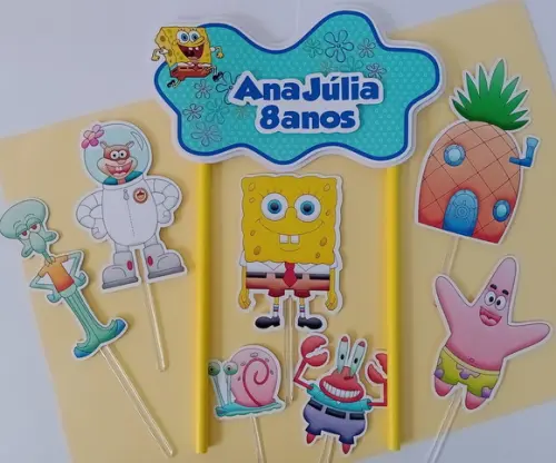 Topo de Bolo/cake Topper Bob Esponja