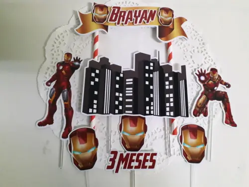 Topo de Bolo/cake Topper Homem de Ferro