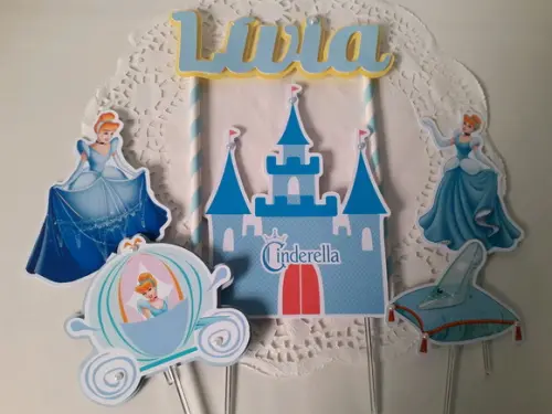 Topo de Bolo/cake Topper Princesa Cinderela