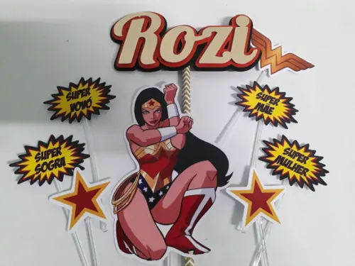 Topo de Bolo/cake Topper Mulher Maravilha
