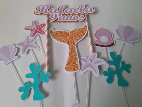 Topo de Bolo/cake Topper Sereia
