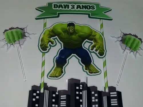 Topo de Bolo/cake Topper Hulk 02
