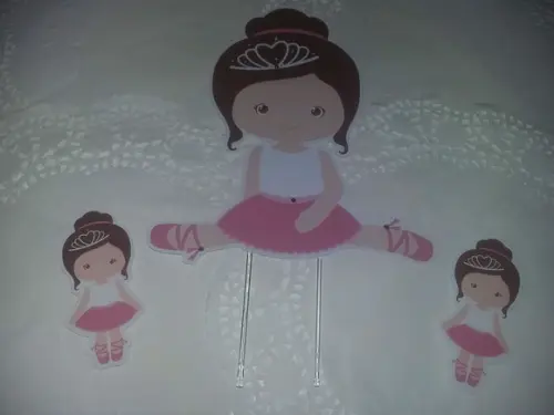 Topo de Bolo e Apliques Bailarina