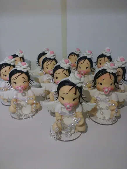 Lembrancinha Batizado Menina 8cm c/ Terço
