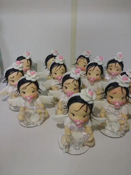 Lembrancinha Batizado Menina 8cm c/ Terço