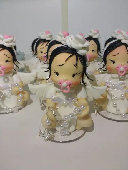Lembrancinha Batizado Menina 8cm c/ Terço