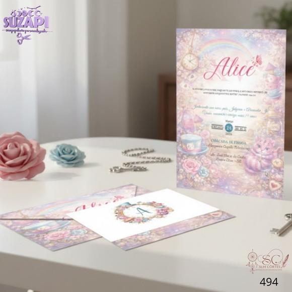 Convite 15 Anos A5 Alice no Pais das Maravilhas