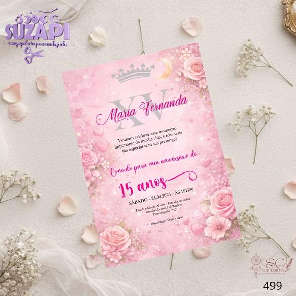Convite 15 Anos A5 Rosa