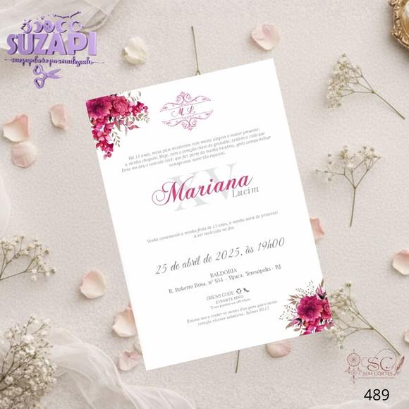 Convite 15 Anos A5 Fucsia