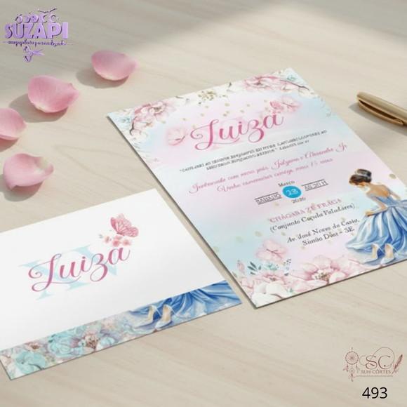 Convite 15 Anos A5 Rosa e Azul