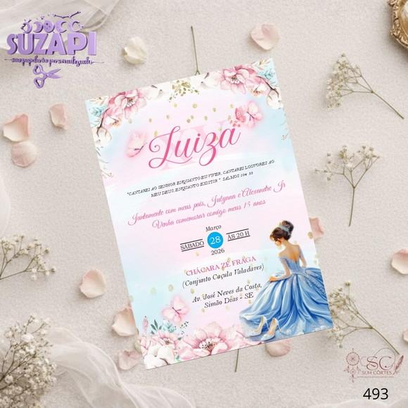 Convite 15 Anos A5 Rosa e Azul