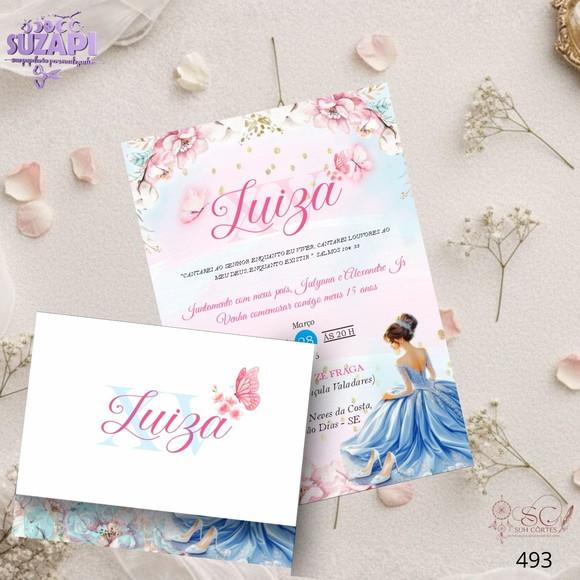 Convite 15 Anos A5 Rosa e Azul