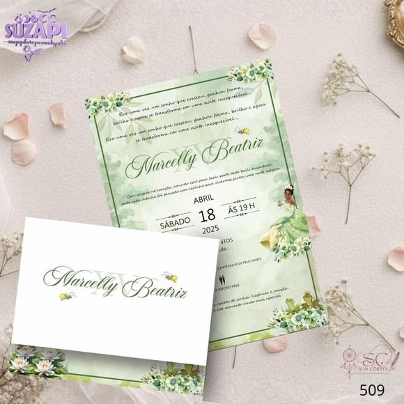 Convite 15 Anos A5 Tiana Verde Oliva