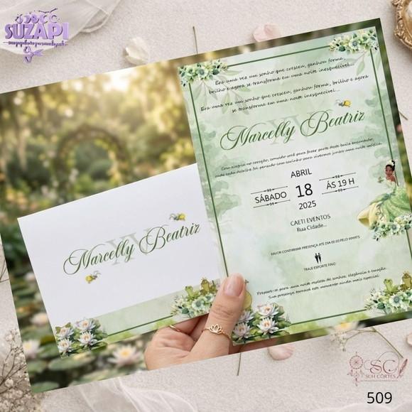 Convite 15 Anos A5 Tiana Verde Oliva