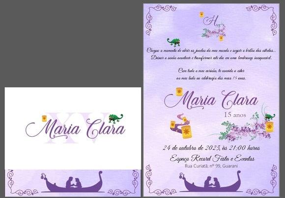 Convite 15 Anos Enrolados - Rapunzel Cd310