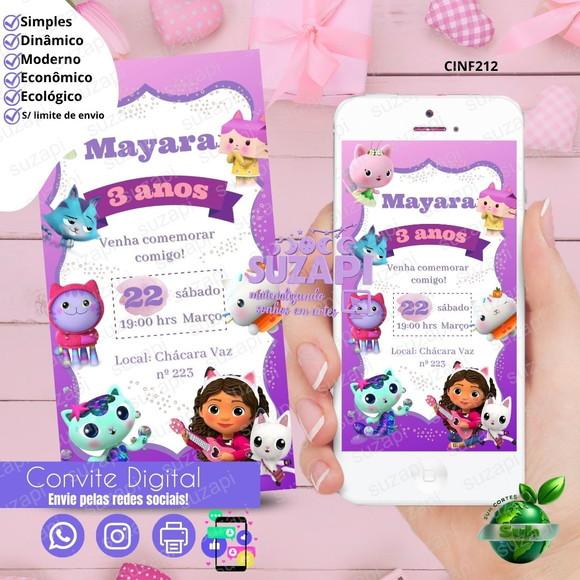 Convite a Casa Mágica da Gaby Digital Virtual Whatsapp