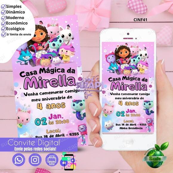 Convite a Casa Mágica da Gaby Digital Virtual Whatsapp