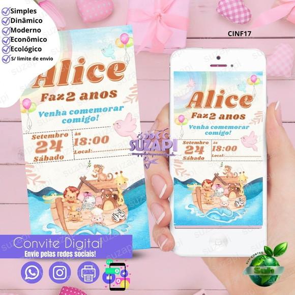 Convite Arca de Noé 2 Digital Virtual Whatsapp