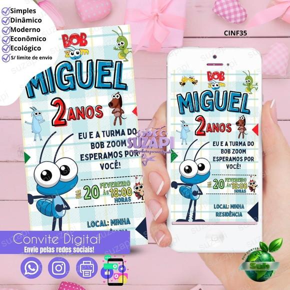 Convite Bob Zoom 3 Digital Virtual Whatsapp