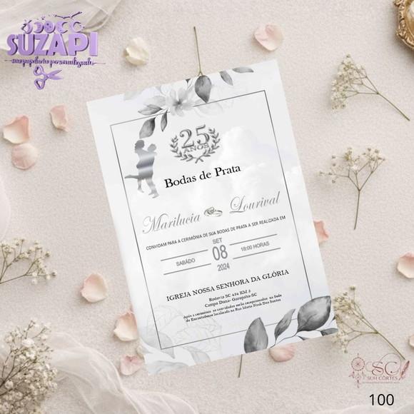 Convite Bodas de Prata Tam A5
