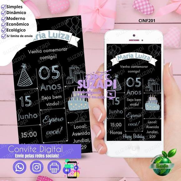Convite Chalkboard Digital Virtual Whatsapp
