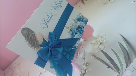 Convite de 15 Anos Boneca Azul Royal A5