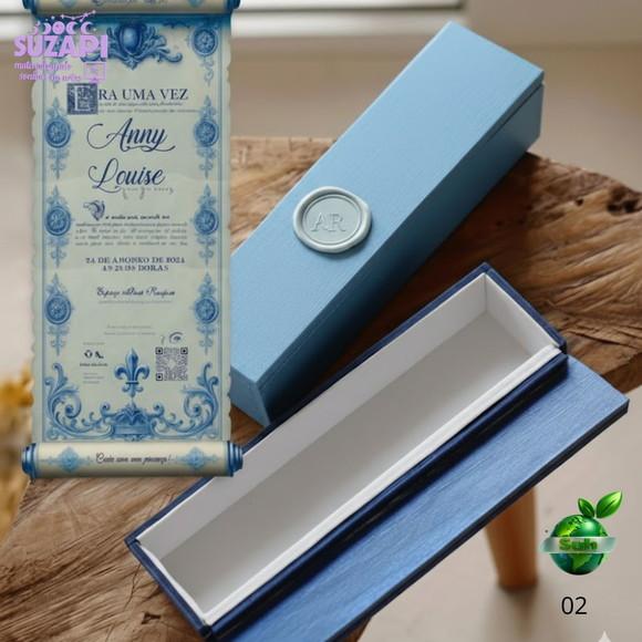 Convite de 15 Anos Ciderela Azul Lacre de Cera