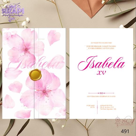 Convite de 15 Anos Floral Rosa Especial