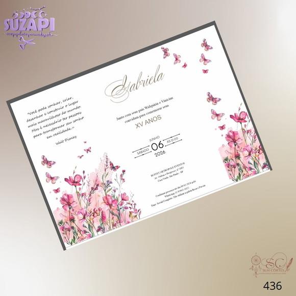 Convite de 15 Jardim Encantado Rosa Especial