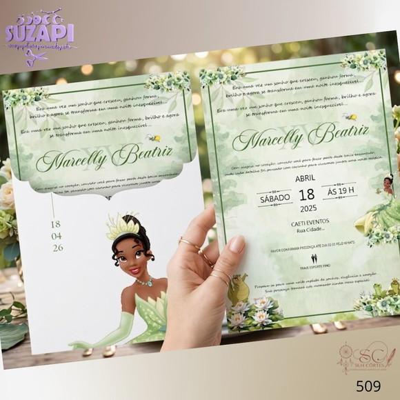 Convite de 15 Tiana Verde Oliva Especial