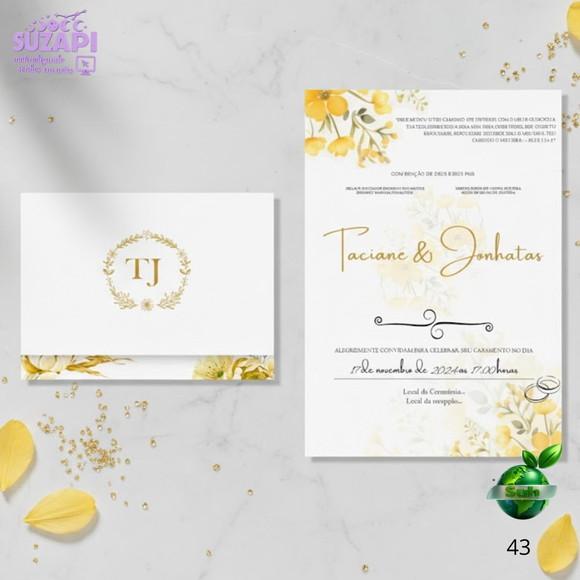 Convite de Casamento Amararelo Promocional