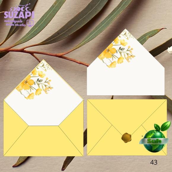 Convite de Casamento Amarelo Forrado C/lacre de Cera