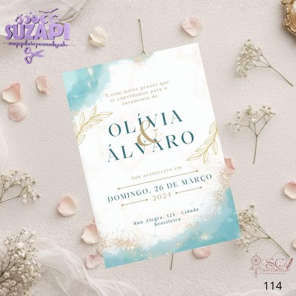 Convite de Casamento Azul Celeste Tam A5
