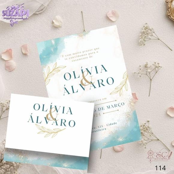 Convite de Casamento Azul Celeste Tam A5