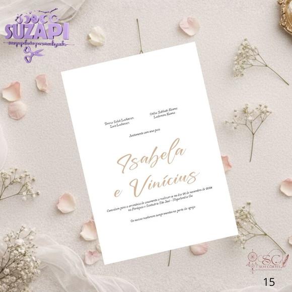 Convite de Casamento Bege Tam A5