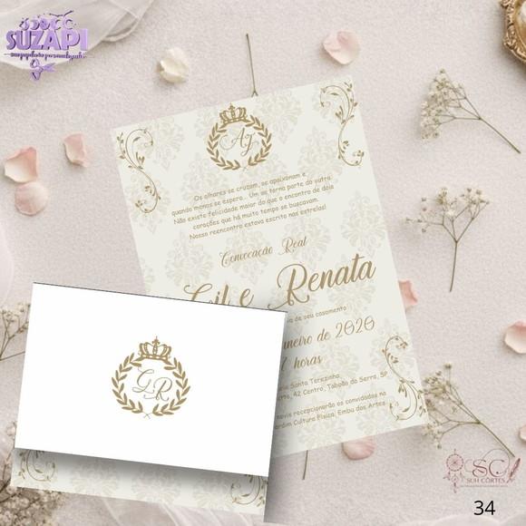 Convite de Casamento Dourado Tam A5