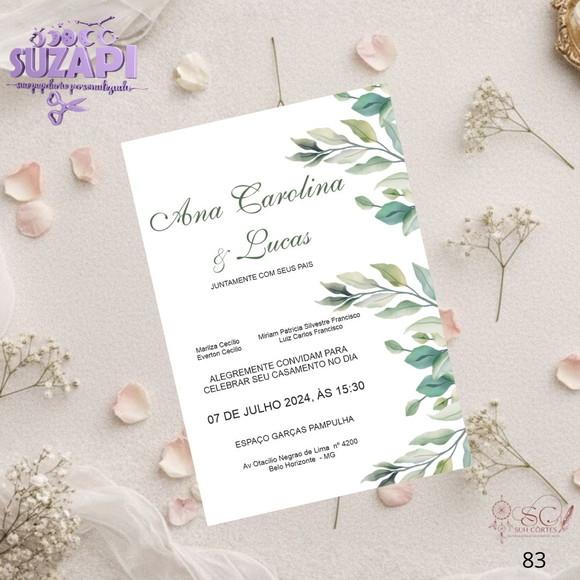 Convite de Casamento Flolhas Tam A5