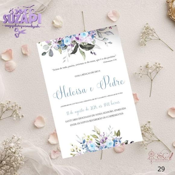Convite de Casamento Floral Tam A5