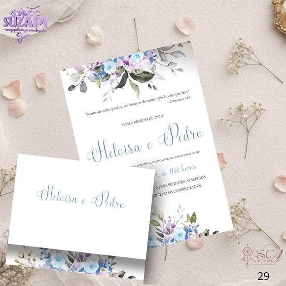 Convite de Casamento Floral Tam A5