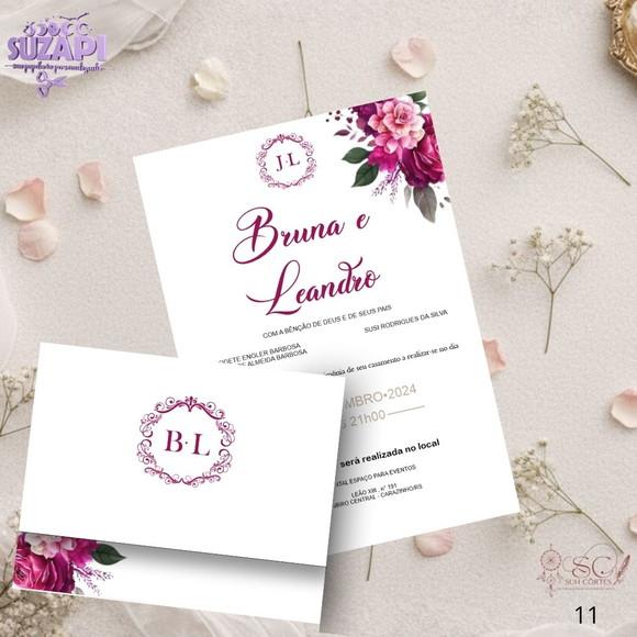 Convite de Casamento Fucsia Tam A5