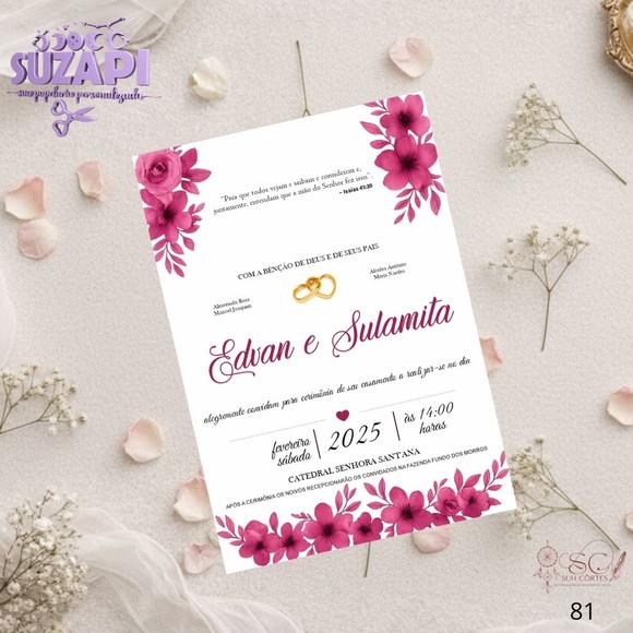 Convite de Casamento Fucsia Tam A5