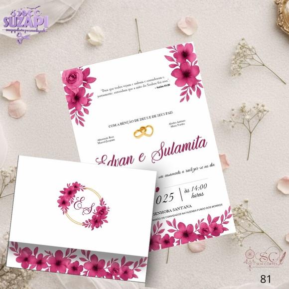 Convite de Casamento Fucsia Tam A5